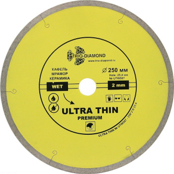 Диск алмазный отрезной 250*25,4 керамогранит ультратонкий hot press UTW-507