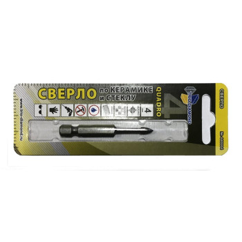 Сверло по керамике и стеклу квадро 4мм 440004